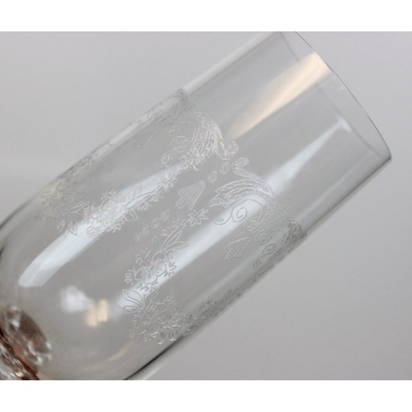 VTG 1980s Cascade Etched Fluted Champagne Glass Czech Import Assoc IMACAS - Picture 5 of 9